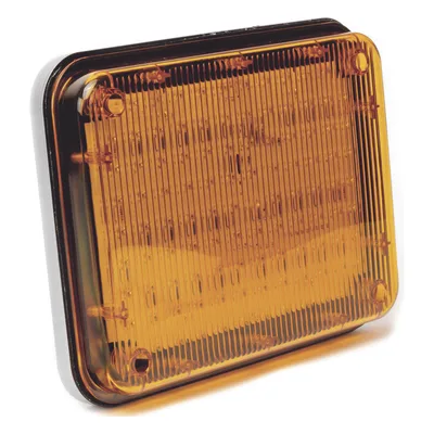 Luz de Advertencia LED / 9x7 pulgadas / 104 LED de Alta Intensidad / 12 VCC / 10 Patrones de Destello / Montaje Permanente / Color Ámbar
