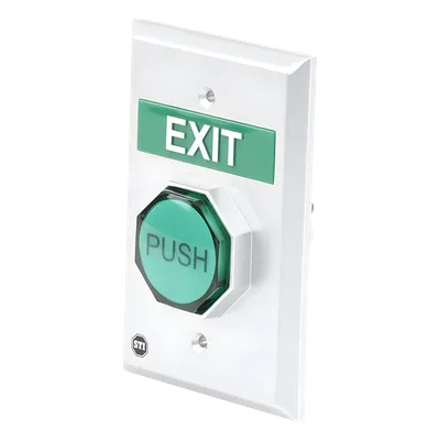 Botón de Salida Universal / 300 Combinaciones / Carcasa Aluminio Fundido / 3 Pulsadores Iluminados / 10 Mensajes Intercambiables / Instalación Sin Herramientas