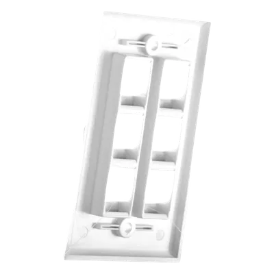 Placa de Pared / 6 Puertos / Keystone / Montaje Vertical / 70 x 115 mm / 2.75' x 4.52' / UL CE ETL