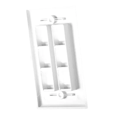 Placa de Pared / 6 Puertos / Keystone / Montaje Vertical / 70 x 115 mm / 2.75' x 4.52' / UL CE ETL