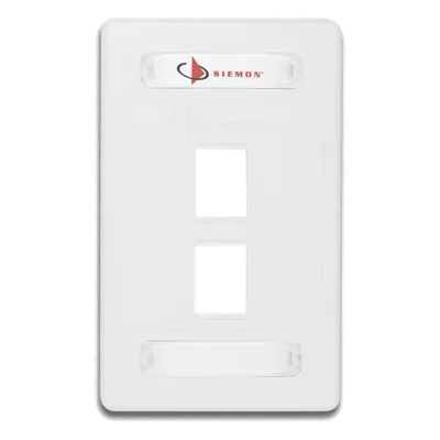Placa de Pared Modular / 2 Salidas / Formato Single Gang / Resistente UV / Alto Impacto / Blanco