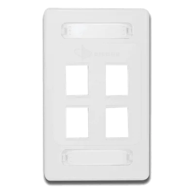 Placa de Pared Modular 10G MAX de 4 Salidas, Color Blanco