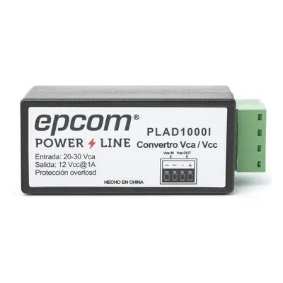 (2 en 1) Convertidor de Energía 24 Vca a 12 Vcc (CA a CD) y Filtro Contra Ruido para Cámaras / Voltaje de Entrada 20~30 Vca / Salida 12Vcc @ 1 A / ENVIO DE ENERGIA A LARGAS DISTANCIAS / Terminales Tip