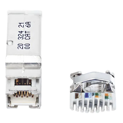 Conector Blindado para Patch Panel / Cat6A / 22-26 AWG / 19-inch Rack / -10 a 60 °C / 14 a 140 °F