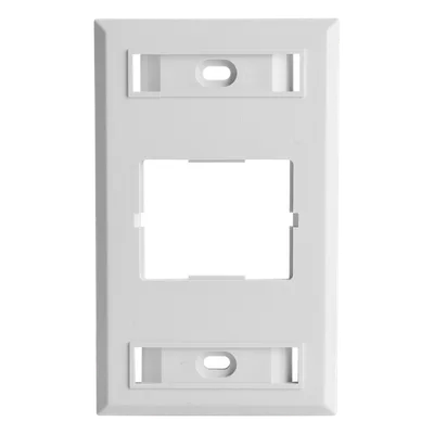 Placa de Pared / 1 Puerto Acoplador / Estándar Británico 85x85mm / Color Blanco