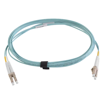 Jumper de Fibra Óptica / Multimodo 50/125 OM3 / LC-LC Duplex / OFNR / 5 m (16.40 pies) / Color Aqua