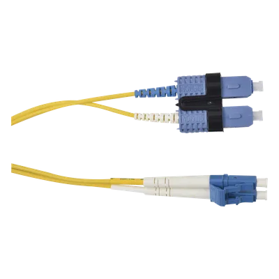 Jumper de Fibra Óptica Monomodo / OS2 / XGLO / Riser / LC/UPC-SC/UPC Duplex / OFNR / Amarillo / 1 Metro (3.28 Pies)
