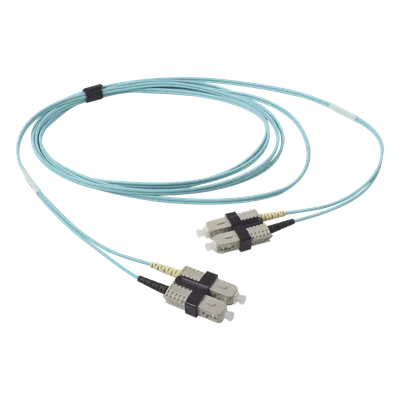 Jumper de Fibra Óptica / Multimodo 50/125 OM3 / SC-SC Duplex / OFNR / Aqua / 3 Metros (9.84 Pies)