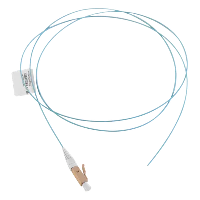 Pigtail de Fibra Óptica / LC Simplex / Multimodo OM3 50/125 / OFNR / Aqua / 1 Metro (3.28 Pies)