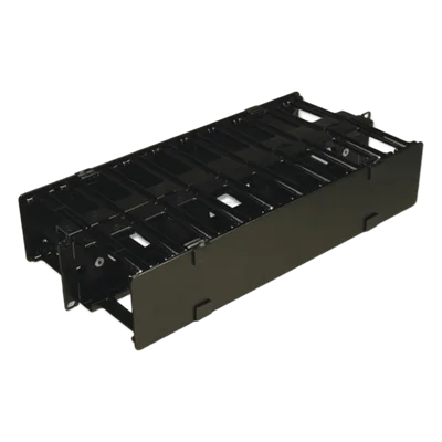 Organizador de Cable Horizontal / Doble / 19in / 4in (0.33 pies) de profundidad / 2UR / Alta Densidad