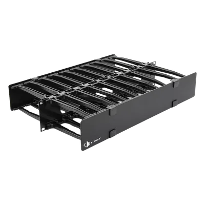 Organizador de Cable Horizontal / Doble Profundidad 6in (152mm) / Rack 19in / 2UR / Alta Densidad