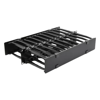 Organizador de Cable Horizontal / Doble Profundidad 6in (152mm) / Rack 19in / 2UR / Alta Densidad