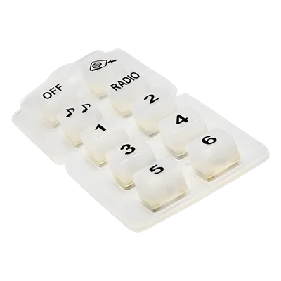 Botonera de silicón / Control de sirena / 10 botones de goma / Iluminación posterior / Montaje angular ajustable / 100W / 8 relés 10A