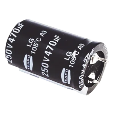Capacitor Electrolítico de Aluminio / 470 µF / 250 VDC / 105 °C / 25 x 40 mm / Radial