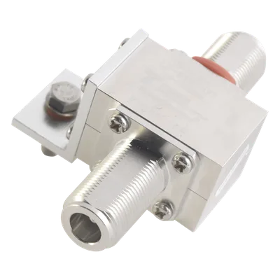 Protector Coaxial / Rango 20-1000 MHz / Potencia 375 W VHF / Conectores N-Hembra / Montaje de Tierra Universal