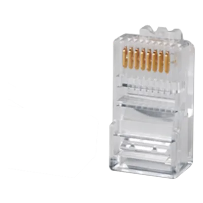Plug RJ45 Cat5e / UTP 22-26 AWG / Chapado Oro 50μ / Diámetro Máx 5.08 mm (0.017 ft)