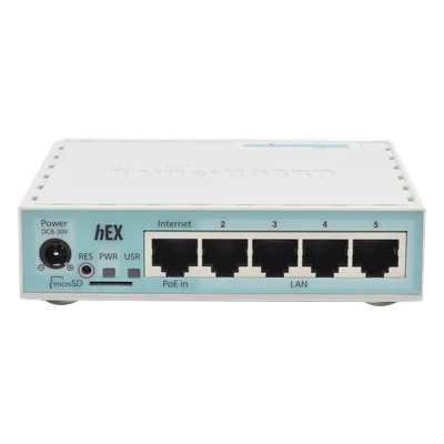 (hEX) RouterBoard, 5 Puertos Gigabit Ethernet, 1 Puerto USB y versión 3