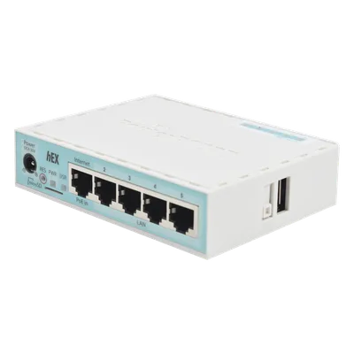 (hEX) RouterBoard, 5 Puertos Gigabit Ethernet, 1 Puerto USB y versión 3