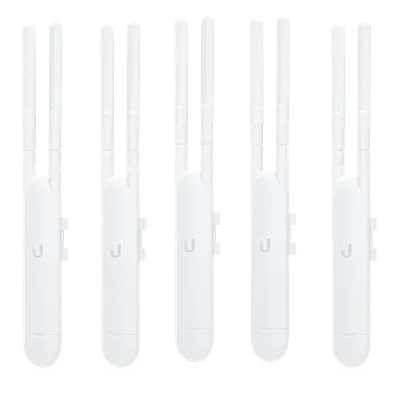 Paquete de 5 Access Point UniFi doble banda para exterior, antenas desmontables 360° , 802.11ac MIMO 2X2, hasta 100 usuarios por equipo. 802.3af, Sin PoE´s