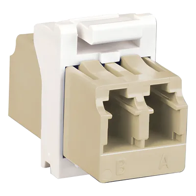 Módulo Acoplador de Fibra Óptica / LC Duplex / 2 Fibras / Monomodo y Multimodo / Diseño Plano / Color Blanco