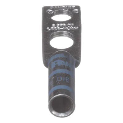 Zapata de Compresión / Calibre 6 AWG / Doble Barreno 1/4 pulgada (6.4 mm) / Espaciado 0.63 pulgadas / Tambor Largo con Mirilla / Lengüeta Estándar