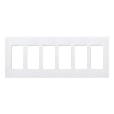 Placa de Pared Decoradora / 6 Espacios / Sin Tornillos Visibles / Blanco Brillante / Perfil 7.6 mm