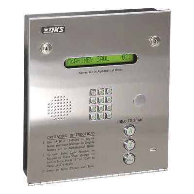 Control de acceso / Gabinete empotrable / 2 puertas / 3000 números telefónicos / 11 dígitos / Directorio LCD / Líneas analógicas y digitales