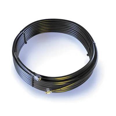 Cable Coaxial de Baja Pérdida / 22.86 m (75 pies) / Conector N Macho / Wilson-400 Equivalente LMR400 / 50 Ohms / Blindaje >90 dB