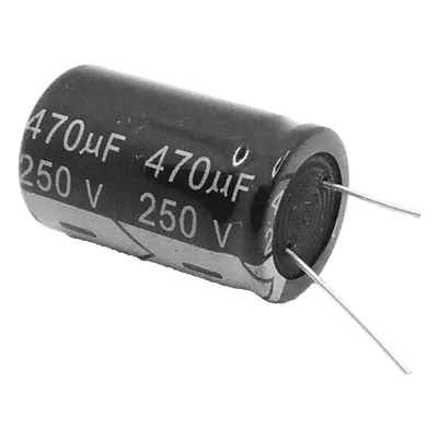 Capacitor Electrolítico / 470 µF / 250 Vcc / 105 °C / Radial 25 x 40 mm