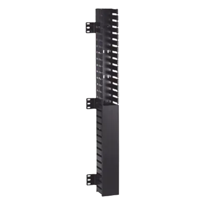 Organizador Vertical / 40 UR / 1825 mm (70.8 in) / Montaje Frontal en Riel / PVC / 2.25 in Ancho / Negro