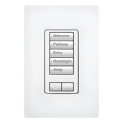 Teclado de Pared / 5 Botones Programables / Subir/Bajar / Retroiluminado / 120 V / RadioRA 2