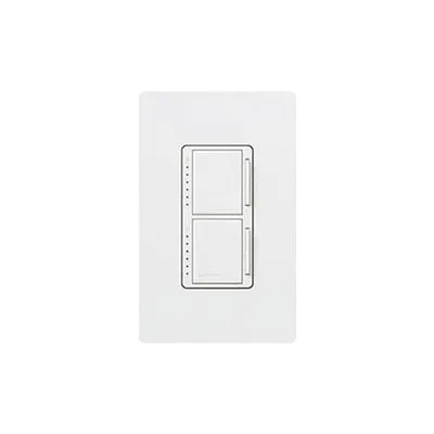 Atenuador dual de pared / 2 × 300 W incandescente-halógeno / unipolar / 120 V~ 60 Hz / Maestro / blanco