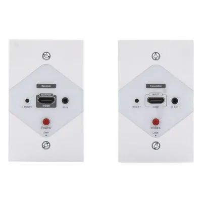 Extensor HDMI en Placa de Pared / 1080P @ 60 Hz / 40 m (131.2 ft) / Cat 6/6A/7 / IR Bidireccional / HDCP 1.4a/1.2a / Cero Latencia