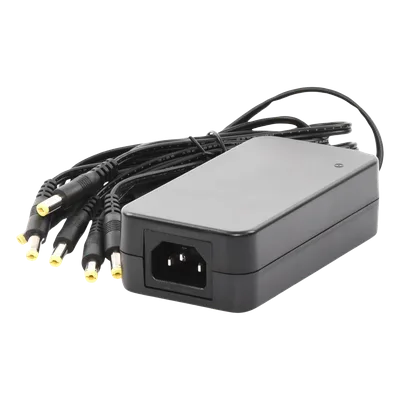 Fuente de Poder / 6 Salidas Jack Macho / 12 Vcc / 6 A / Entrada 100-240 VCA / 72 W / 117x62x34 mm (0.38x0.20x0.11 ft)