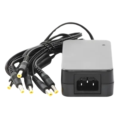 Fuente de Poder / 6 Salidas Jack Macho / 12 Vcc / 6 A / Entrada 100-240 VCA / 72 W / 117x62x34 mm (0.38x0.20x0.11 ft)