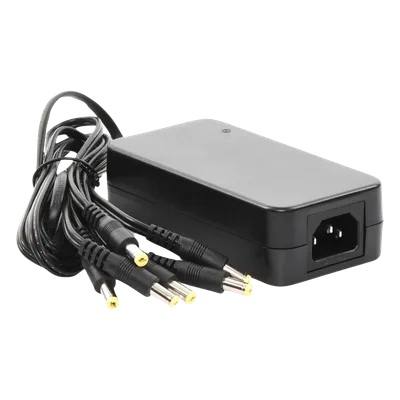 Fuente de Poder / 6 Salidas Jack Macho / 12 Vcc / 6 A / Entrada 100-240 VCA / 72 W / 117x62x34 mm (0.38x0.20x0.11 ft)