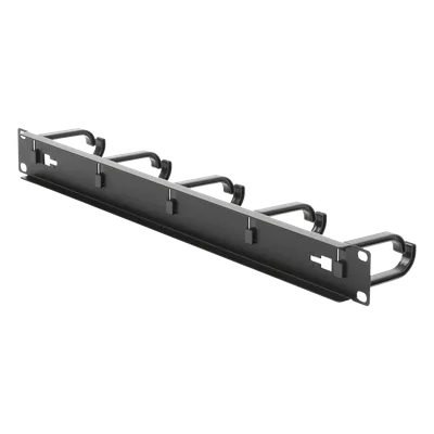 Organizador de Cables / 5 Anillos Removibles / 1U / 19" / Montaje Vertical u Horizontal / Acero con Ganchos ABS / Espaciado 4"