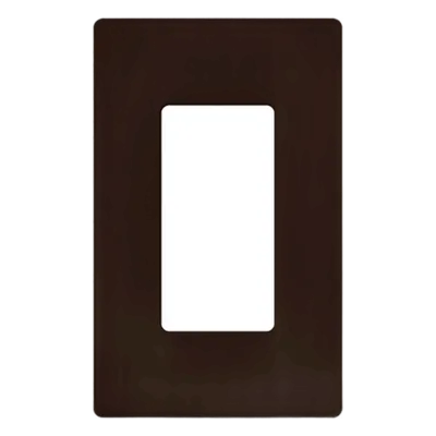 Placa de pared Claro / 1 espacio (1-gang) / sin tornillos visibles / apertura decorador / termoplástico brillante café / 11.9 x 7.5 cm