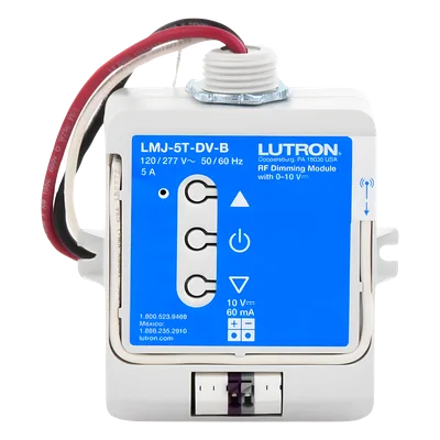 Módulo de Atenuación RF / Control 0-10 V / Conmutación 5 A / Radiofrecuencia 431-437 MHz / Alcance 9 m (29.5 ft) / UL Plenum