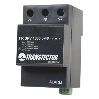 Supresor de Sobretensiones / 1000 VDC / 20 kA In / 40 kA Imax / Tipo 2 / DIN Rail / 25 ns