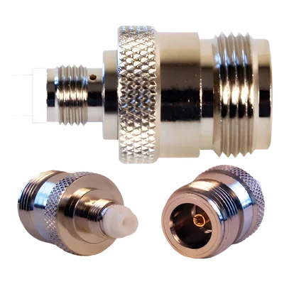Adaptador Coaxial / FME-Hembra a N-Hembra / 50 Ohm / Conectores Chapados en Oro