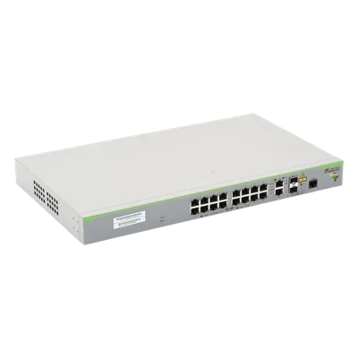 Switch PoE+ Administrable Capa 3 / 16 Puertos 10/100 Mbps / 2 Puertos Gigabit Combo SFP / 250W PoE+ / 7.2 Gbps / 5.36 Mpps