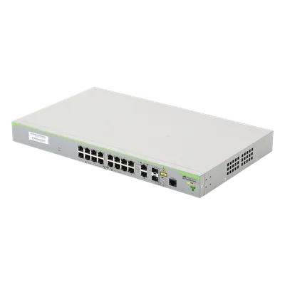 Switch PoE+ Administrable Capa 3 / 16 Puertos 10/100 Mbps / 2 Puertos Gigabit Combo SFP / 250W PoE+ / 7.2 Gbps / 5.36 Mpps