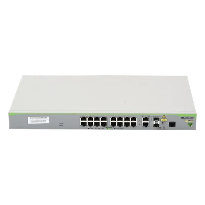 Switch PoE+ Administrable Capa 3 / 16 Puertos 10/100 Mbps / 2 Puertos Gigabit Combo SFP / 250W PoE+ / 7.2 Gbps / 5.36 Mpps