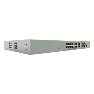 Switch PoE+ Administrable Capa 3 / 16 Puertos 10/100 Mbps / 2 Puertos Gigabit Combo SFP / 250W PoE+ / 7.2 Gbps / 5.36 Mpps