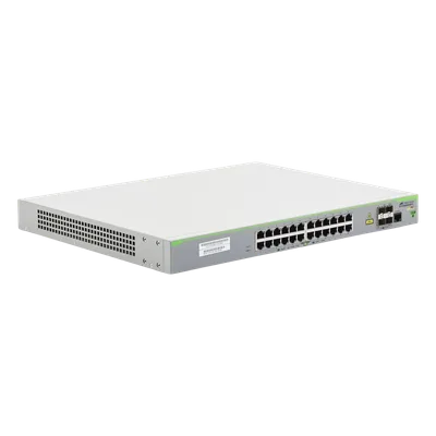 Switch PoE+ Administrable CentreCOM FS980M, Capa 3 de 24 Puertos 10/100 Mbps + 4 puertos SFP, 375 W