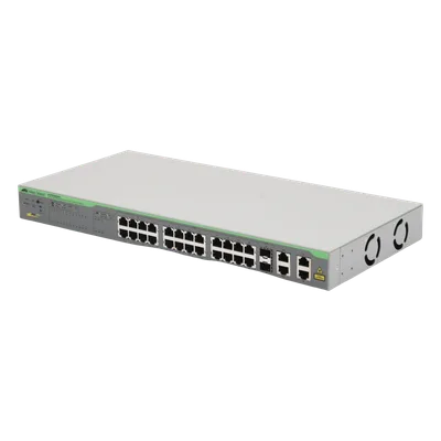 WebSmart Switch, 24 puertos PoE+ 10/100 Mbps + 2 puertos 10/100/1000 Mbps + 2 SFP Gigabit Combo, 193 W