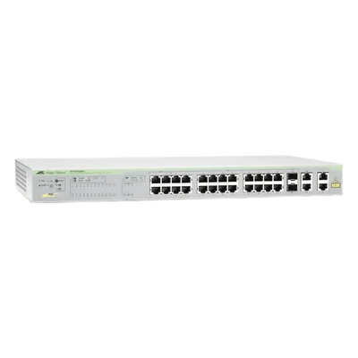 WebSmart Switch, 24 puertos PoE+ 10/100 Mbps + 2 puertos 10/100/1000 Mbps + 2 SFP Gigabit Combo, 193 W