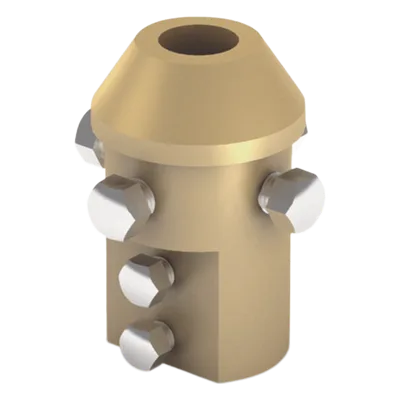 Adaptador de Punta Pararrayo / Mástil 1 1/2" (38.1 mm) / Latón / Conductores 8-10 mm / Sección 50-70 mm² / 655 g