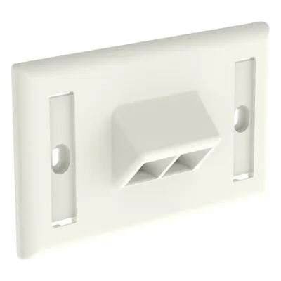 Placa de Pared Horizontal / 2 Puertos Keystone / Blanco Mate / 2.75 x 4.5 pulg.